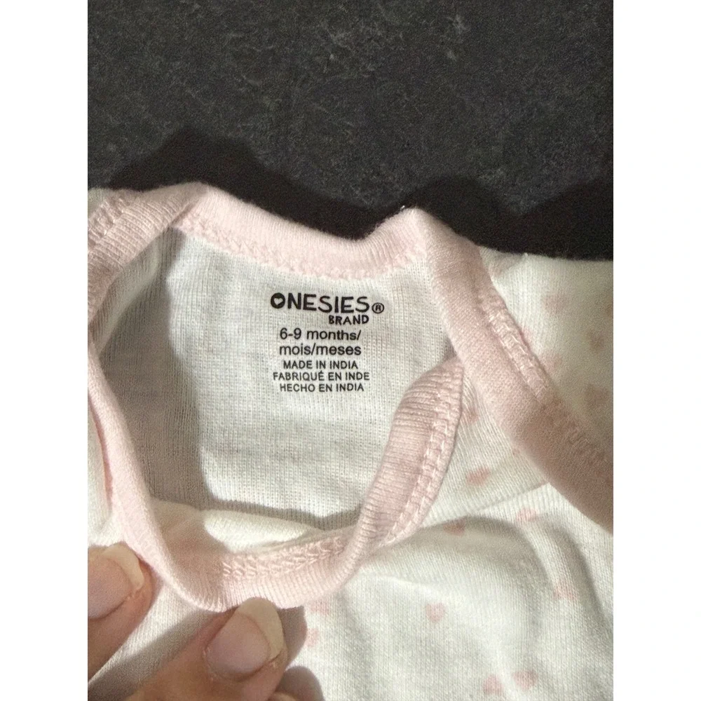 Gerber Onesies 5-Pack Baby Girl Bodysuits 6-9 Months Pink Purple Hearts Stars